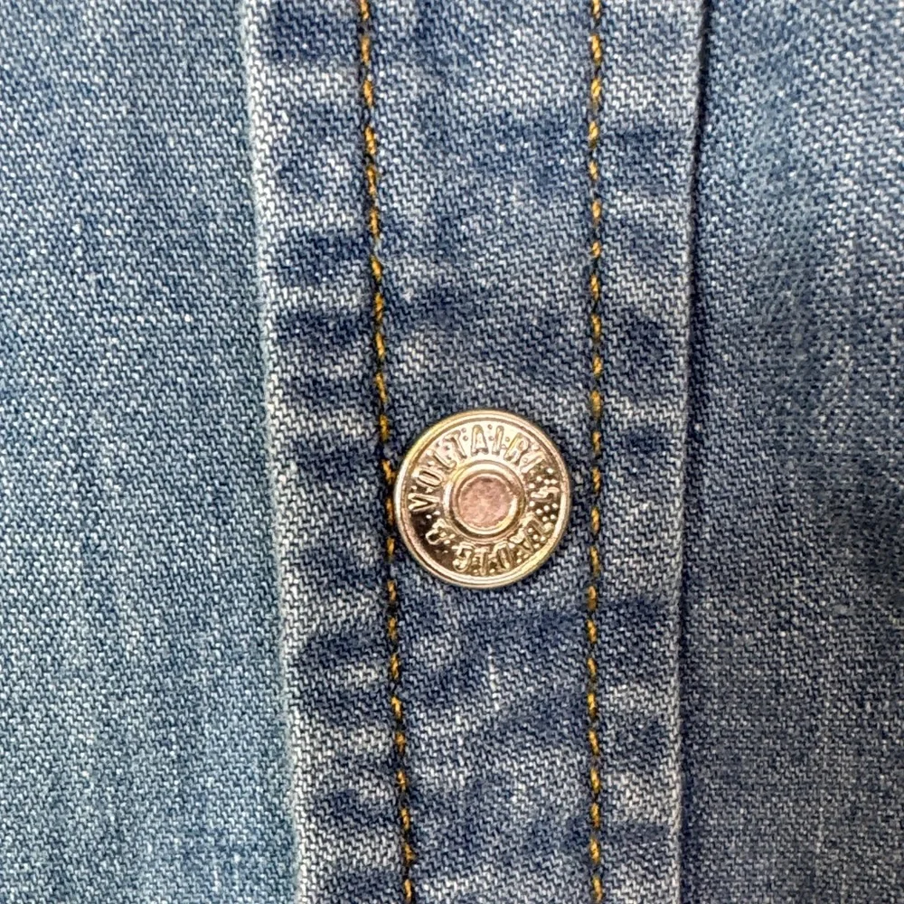 Zadig & Voltaire Denim Button Up Shirt C’est Alright Graphic Back Light Wash - Picture 4 of 10